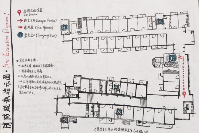 纸上绘“安途”宿舍践真知：宿舍逃生路线图背后的实践探索(图3)